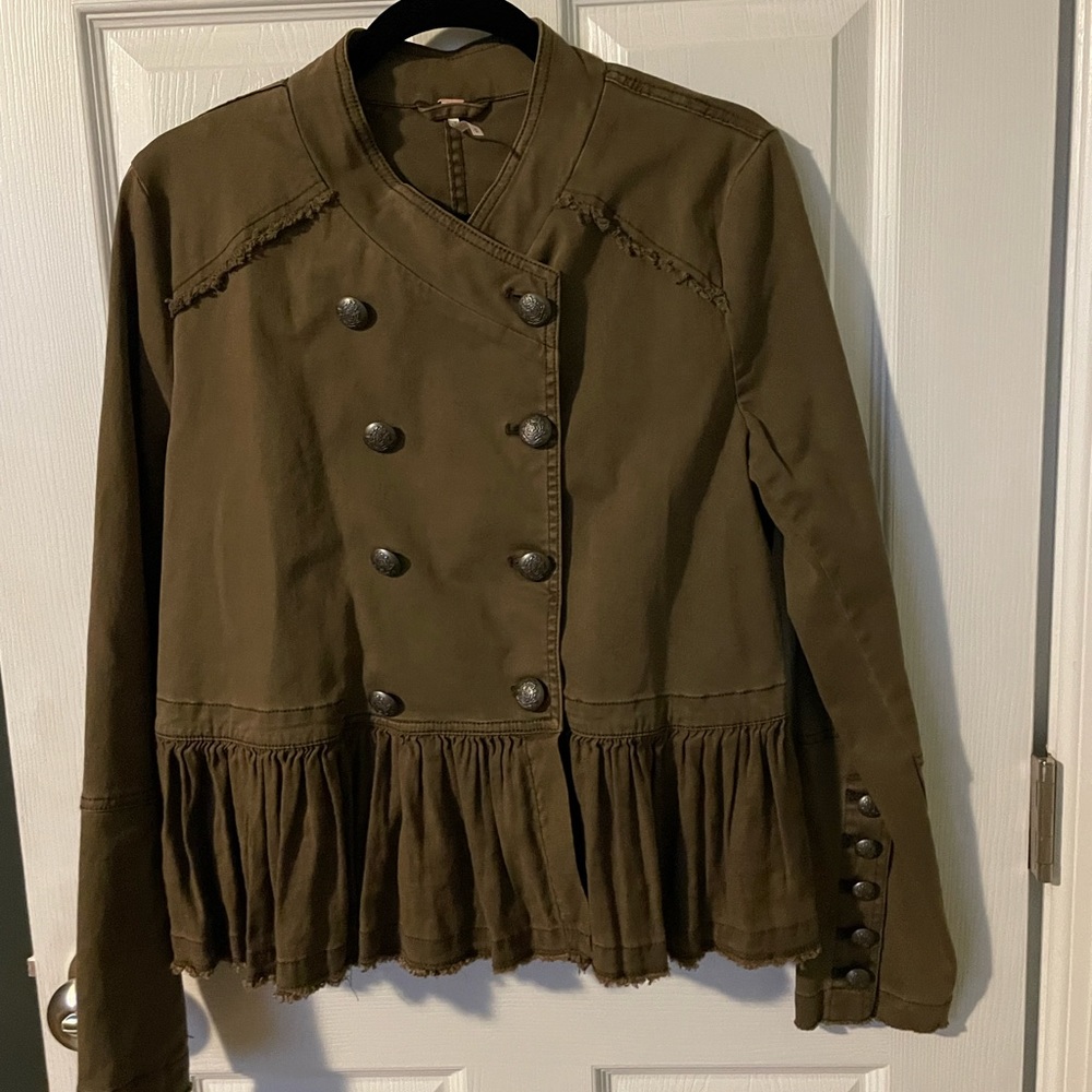 Free People Military Jacket Olive Green - Picture 2 of 9